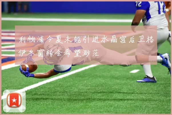 利物浦今夏未能引进水晶宫后卫格伊冬窗转会希望渺茫